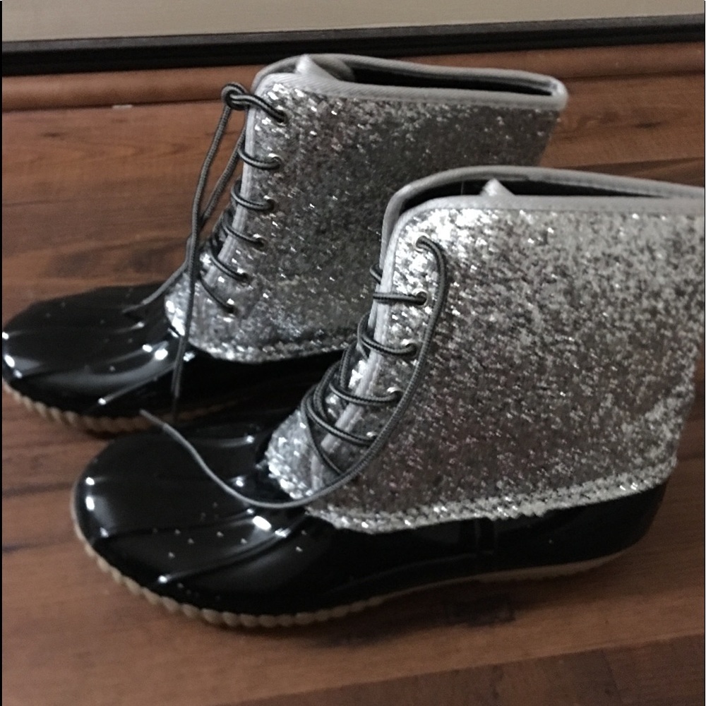 Glitter duck boots